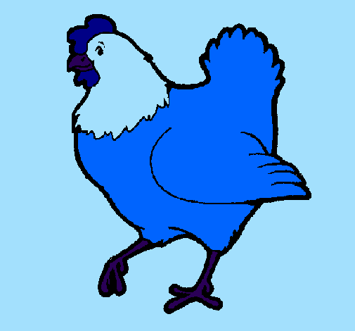 Coloring page Hen painted byanaluiza