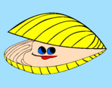 Coloring page Clam painted byCarla