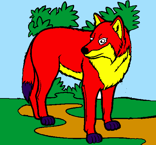Coloring page Wolf painted byana luiza