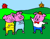 Coloring page Three little pigs 5 painted bymalac