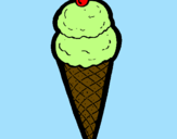 Coloring page Ice-cream cornet painted byjose