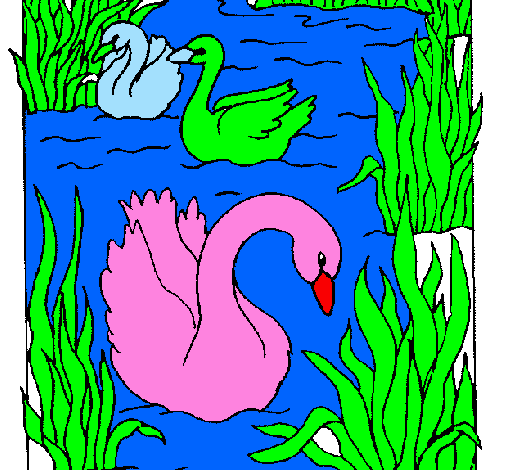 Coloring page Swans painted byanaluizarodrigues