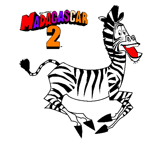 Coloring page Madagascar 2 Marty painted by  DJASMINE.