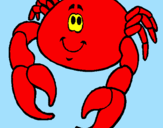 Coloring page Happy crab painted byMN