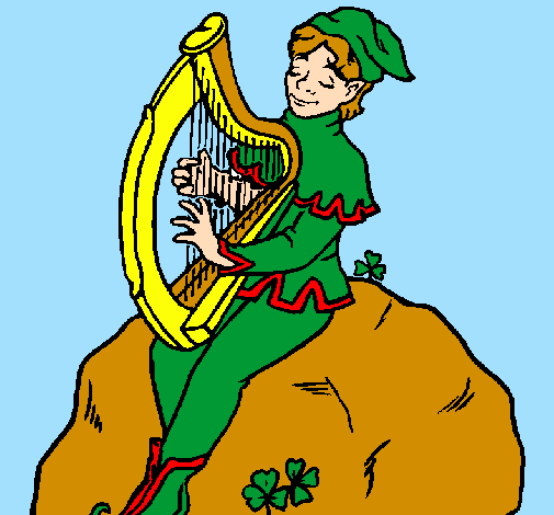 Elf playing the harp