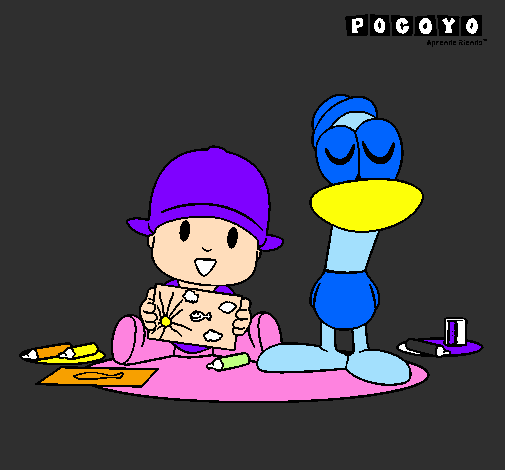 Coloring page Pocoyó and Pato painted byAriana$