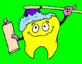 Coloring page Tooth cleaning itself painted byAriana$