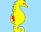 Coloring page Sea horse painted byMN