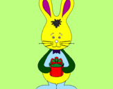 Coloring page Bunny painted byweeks