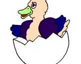 Coloring page Duckling in shell painted byanaluizarodrigues