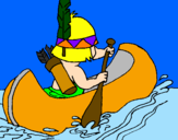 Coloring page Indian paddling painted byadria b