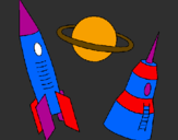 Coloring page Rocket painted byjose