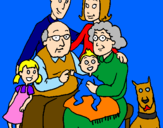 Coloring page Family  painted byeu