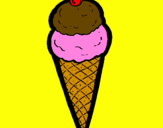 Coloring page Ice-cream cornet painted byAriana$