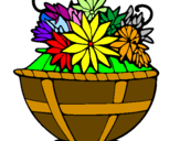 Coloring page Basket of flowers 11 painted by05DC05D905D805DC