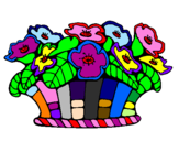 Coloring page Basket of flowers 10 painted by05DC05D905D805DC