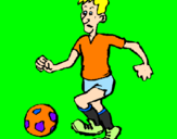 Coloring page Football player painted byhugo