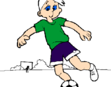 Coloring page Playing football painted byJOHN