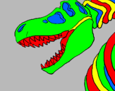 Coloring page Tyrannosaurus Rex skeleton painted bysean