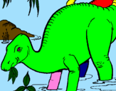 Coloring page Dinosaur eating painted byvitor    sodo  vitor 