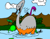 Coloring page Apatosaurus in water painted byvitor    sodo  vitor 
