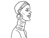 Coloring page African woman painted bymarus