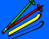 Coloring page Ski Poles painted bysean