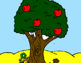 Coloring page Apple tree painted byMN