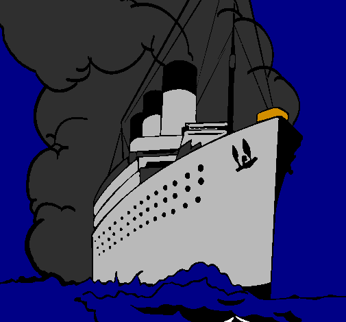 Coloring page Steamboat painted byTitanic Caden