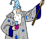 Coloring page Magician with potion painted byEvan Burns