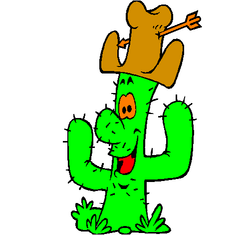 Coloring page Cactus with hat painted bymarus