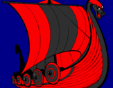Coloring page Viking boat painted byRiver Dragon