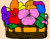 Coloring page Basket of flowers 12 painted bymariana
