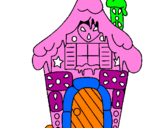 Coloring page Gingerbread house painted byitaly