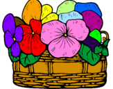 Coloring page Basket of flowers 12 painted byRAIAMY