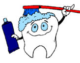 Coloring page Tooth cleaning itself painted byjasmine