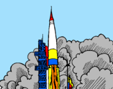 Coloring page Rocket launch painted bymike