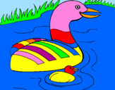 Coloring page Mother goose and gosling painted byDANIEL