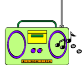 Coloring page Radio cassette 2 painted bycarla