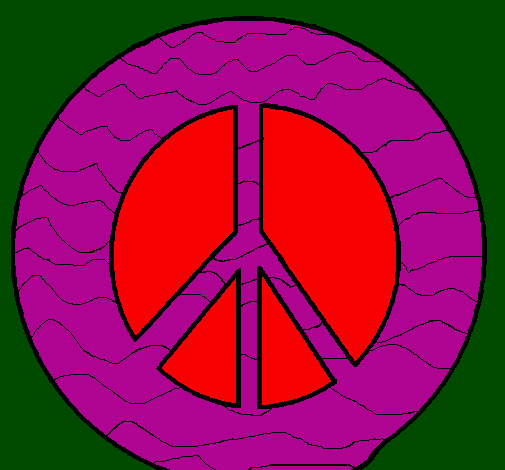 Coloring page Peace symbol painted byariel