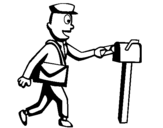 Coloring page Postman painted bykat