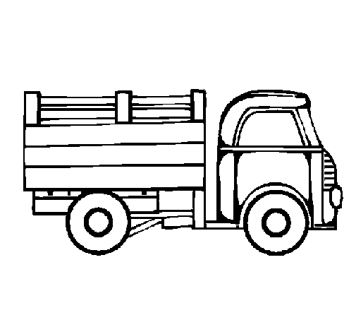 Coloring page Pick-up truck painted bykat