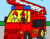 Coloring page Fire engine painted byMatthew