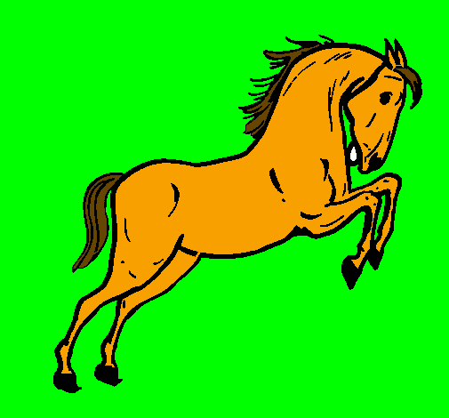 Coloring page Horse jumping painted byspirit