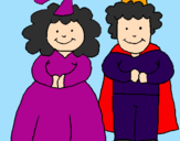 Coloring page Princess and king painted bymegan lewkowski