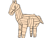 Coloring page Trojan horse painted byafa