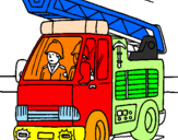 Coloring page Fire engine painted byGUILHHE RME      