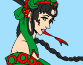 Coloring page Chinese princess painted byakb