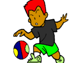 Coloring page Little boy dribbling ball painted byAlex John Moncera