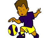 Coloring page Little boy dribbling ball painted byvilla rica kid